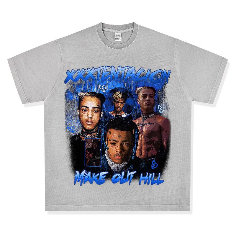 Винтажная тяжелая хип-хоп футболка XXXTentacion – Европейский и Американский стритвир
