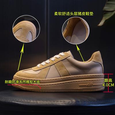 Кожаные маленькие белые туфли женские весна 2025 новые туфли на платформе и повседневные одинарные туфли с толстой подошвой, увеличивающие рост, с мелким вырезом, универсальные женские туфли