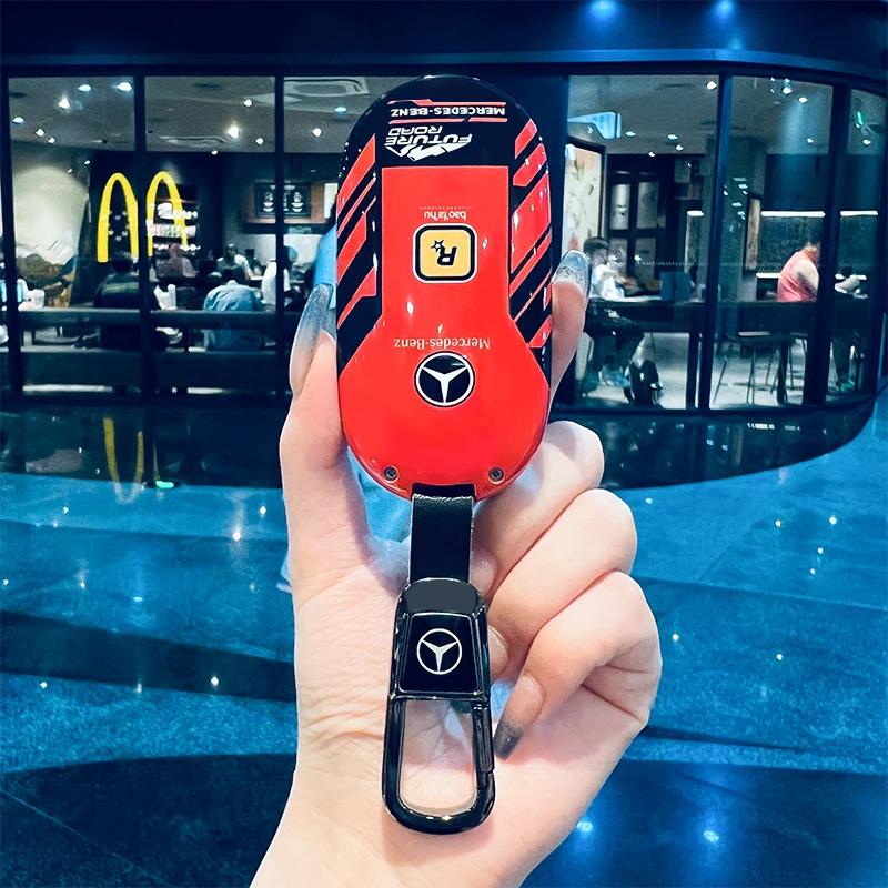 SFX1 Car Key Case Cover for Mercedes Benz 2022 C S Class W206 W223 S350 C260 C300 S400 S450 S500 TPU Shell Fob Holder Protector