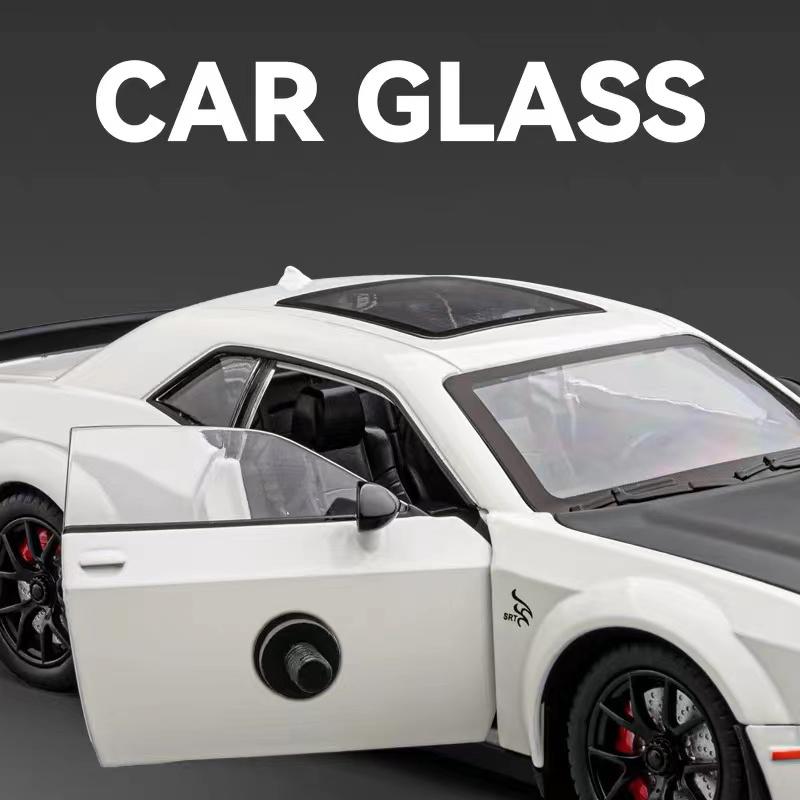 1/24 Dodge Challenger Hellcat Redeye SRT Alloy Sports Car Model Scale Car Diecast Metal Vehicle Sound and Light Childrens Toy Gifts