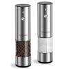 Electric Pepper USB Rechargeable Automatic Salt and Pepper Grinder Pepper Adjustable with LED Refillable of Stainless Mill, - Mill, Coarseness, Light,