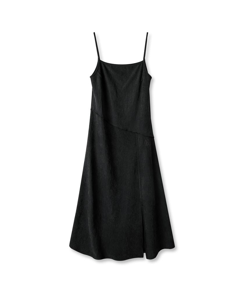 Urban Dress Diagonal Line Sleeveless Dress Black