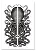 Black and White Octopus Vintage Poster