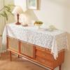 French Pastoral Romantic Lace Hollow Dining Table Cloth Chest Side Cabinet Long Cover Towel Fringed Table Flag
