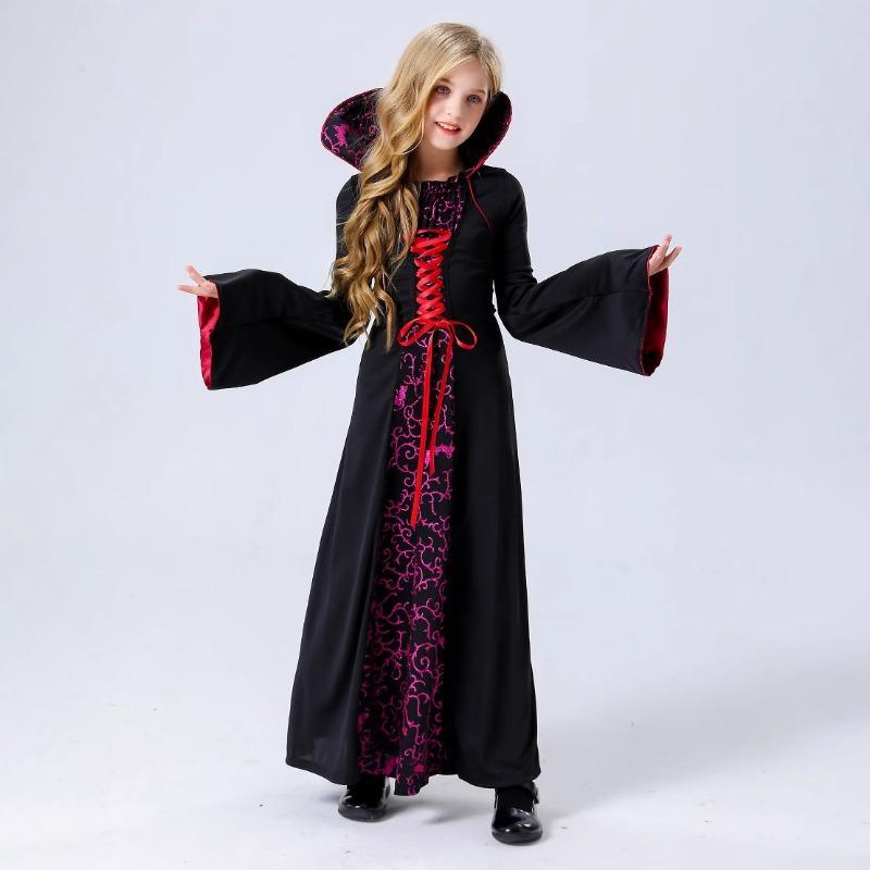 Halloween Vampire Demon Court Queen Witch Masquerade Cosplay Parent-Child Dress