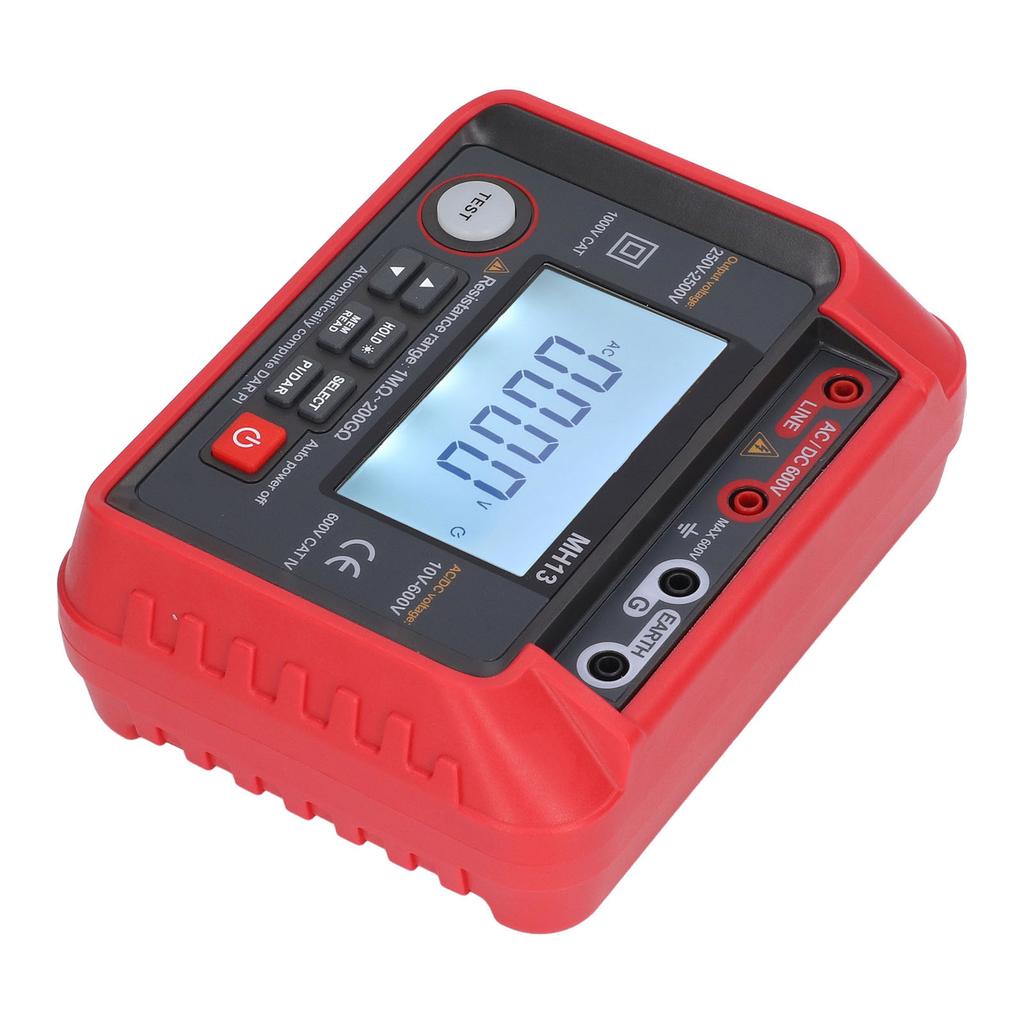 Измеритель сопротивления изоляции Измерение переменного и постоянного напряжения Разряд Точное измерение Омметр Красный