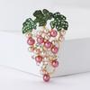 Summer Fresh Rhinestone Pearl Grape Brooch Light Luxury Versatile Women'S Suit Shirt Corsage Jewelry Pin