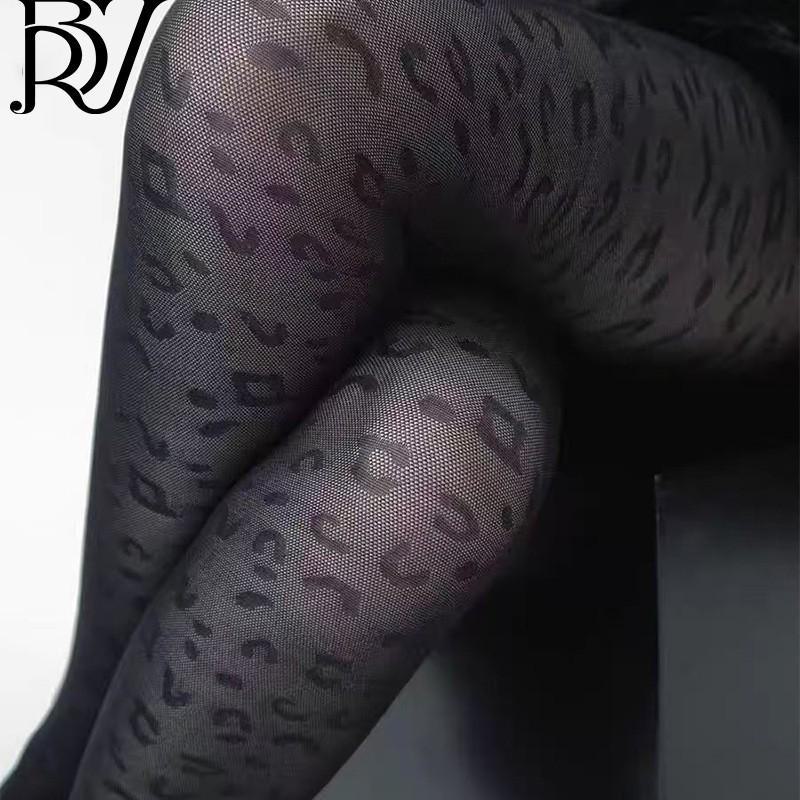 Leopard Print Jacquard Slimming White Pantyhose for Women - Retro, Sexy, and Perfect for Early Autumn