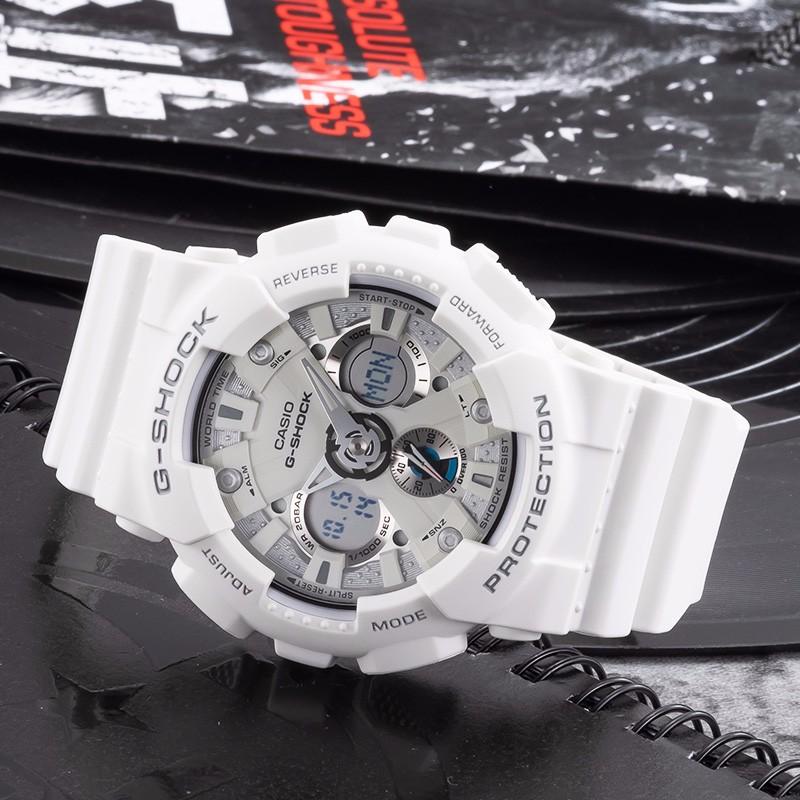 Casio Серия G-SHOCK водонепроницаемость 200 метров кварцевый механизм ремешок из смолы японские и корейские часы мужские часы белый циферблат GA-120A-7APR