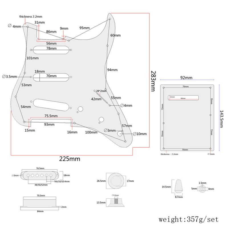 Набор накладок SSS со звукоснимателем Sixties Balance Gauss для электрогитары, музыкального инструмента