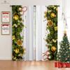Christmas Window Curtains, New Year Gifts, Room Decoration, Suitable for Kitchen, Bedroom, Living Room, 2Pcs