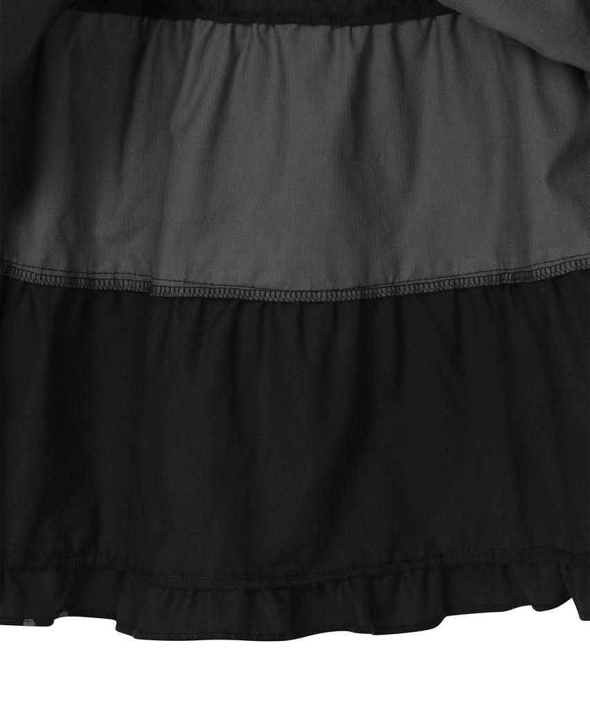 Baup Vintage Frill Skirt [Black Dots]