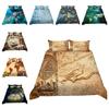 3D домашний комплект постельного белья с принтом карты, пододеяльник, наволочка, 2/3 шт., карта мира с узором, супер мягкое украшение для дома с застежкой-молнией