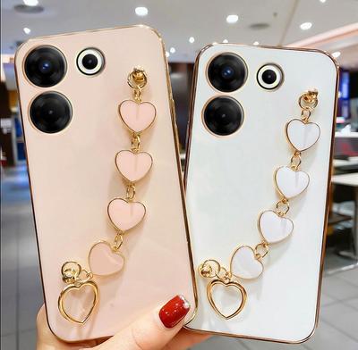 Чехол для телефона с ремешком на запястье для Tecno Camon 20 Pro 19 Neo 18 18P 18T 16 15 TECNO POP 5 Lite POVA 4 2, мягкий тонкий чехол-браслет