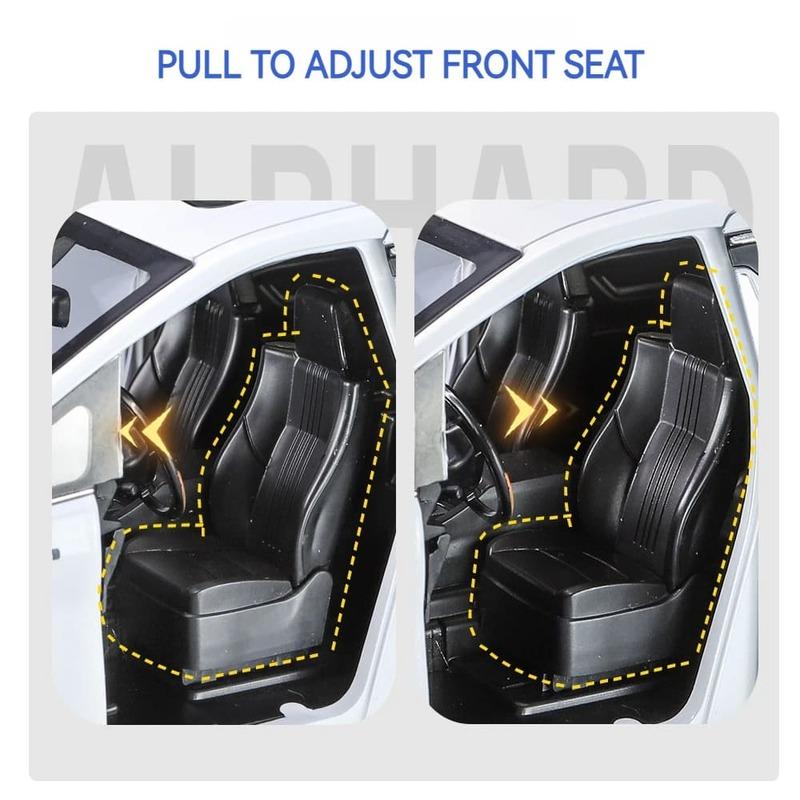 Новая модель автомобиля Toyota Alphard MPV из цинкового сплава в масштабе 1/18, литая металлическая игрушечная машинка, модель автомобиля с высокой имитацией звука и света, детские подарочные украшения