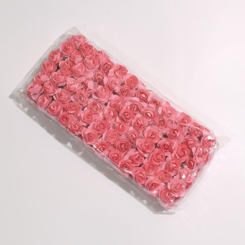144 шт./упаковка сливовые розы маленькие бумажные цветы имитация цветка подарочная коробка конфет декоративная гирлянда ротанговый головной убор своими руками