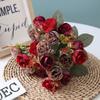 Vibrant 21 Heads Artificial Silk Flowers Rose Bunch Bouquet For Timeless Wedding Arrangements