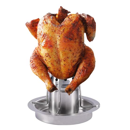 Подставка для запекания курицы из пивной банки с контейнером для ароматизации Жаровня для птицы из нержавеющей стали для гриля и духовки Подставка для ароматизации пива и специй