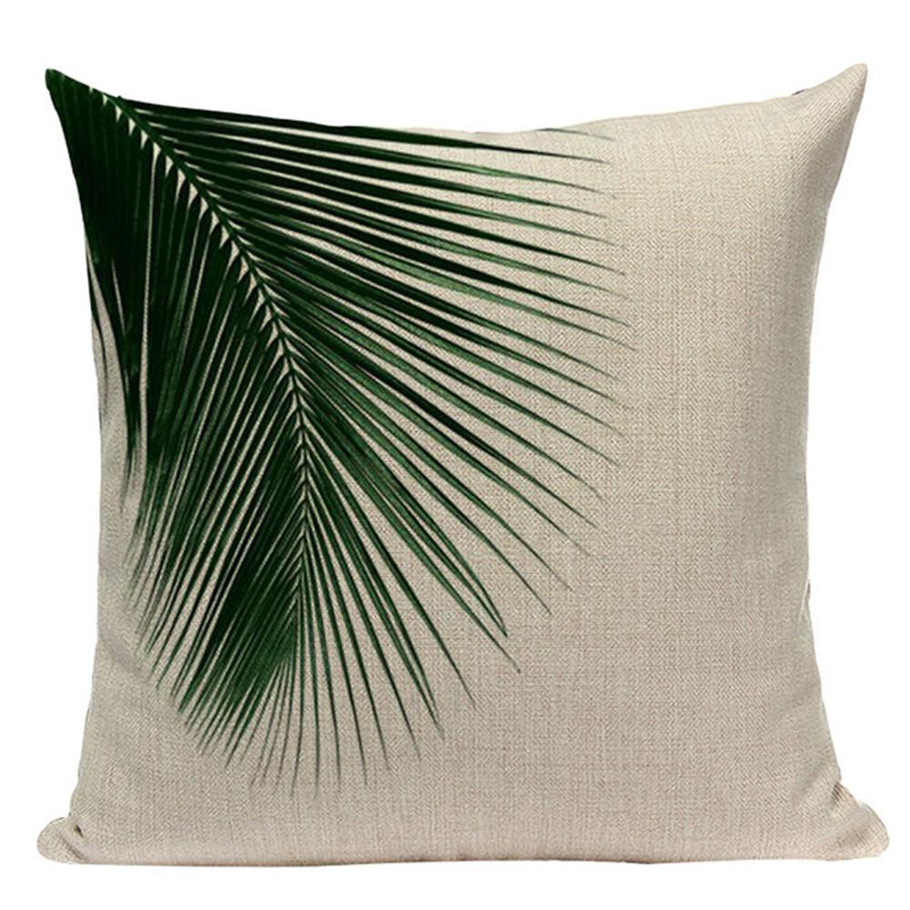 Tropical Plants Palm Tree Printed Decorative Throw Pillow Cushion Cover Case Green Leaf Leaves Cushion Case For Sofa Home