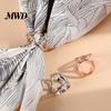 Luxury Scarf Accessory 3-Ring Buckle Clip, Elegant Geometric Silk Holder for Women, Versatile Fashion Shawl Wrap Fastener Coat Collar Belt, Woman Gift
