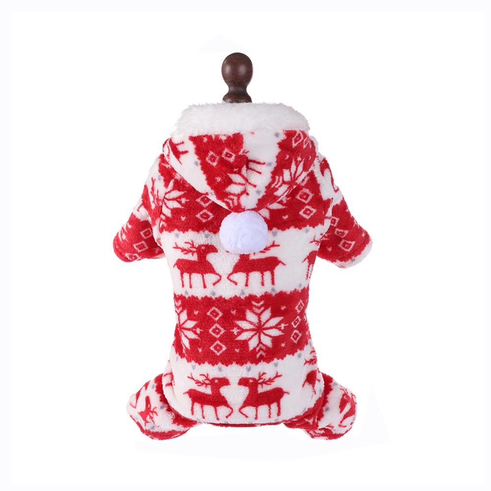 Plush Cat Dog Clothes Christmas Pet Pajamas Dog Jumpsuit Clothes for Small Medium Dogs Cats