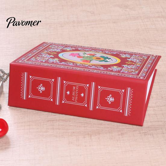 Picture Album Photo Album, Laminated Sleeve Page Refillable Mini Holder, Vintage Ethnic Style Memory Book for Travel Postcards & Photos, Portable