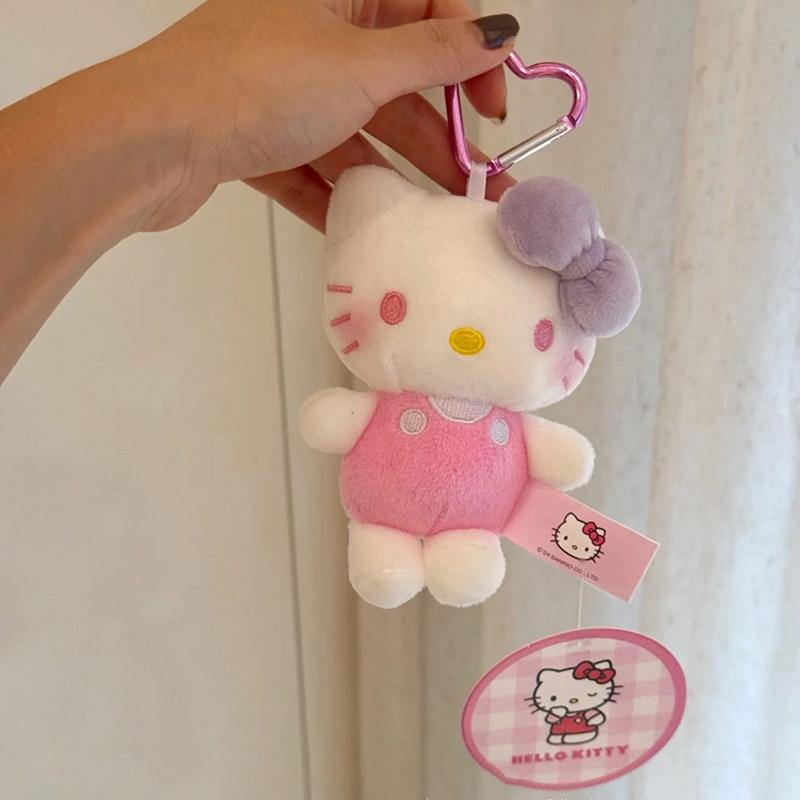 Плюшевая игрушка-брелок Hello Kitty Sanrio Кошка Kt Мягкая набивная кукла Подвеска Брелок для ключей автомобиля Декор для рюкзака Сумки Подарок ребенку