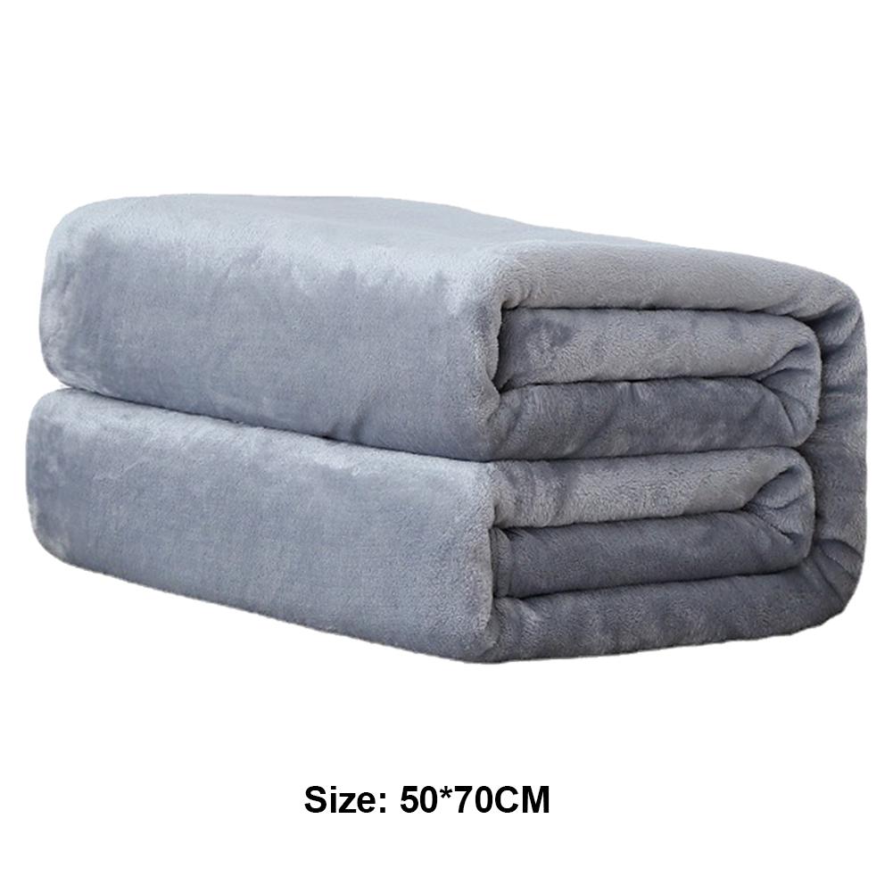 Faux Fur Blanket Solid Color Grey Flannel Fleece Blanket Adult Kids Soft Plush Warm Blanket Bed Cover for Home Office Bedspread