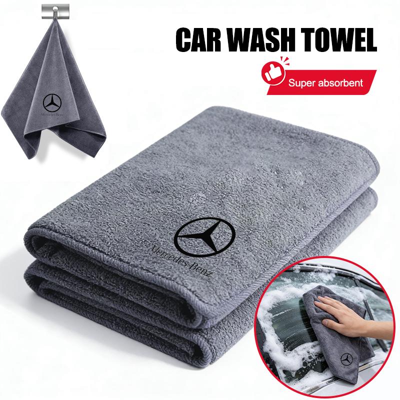 Car Double-Faced Plush Absorbent Towel Cleaning Cloth For Mercedes Benz AMG W204 W205 W211 W212 W213 W176 GLA CLA Stickers EUVWX1