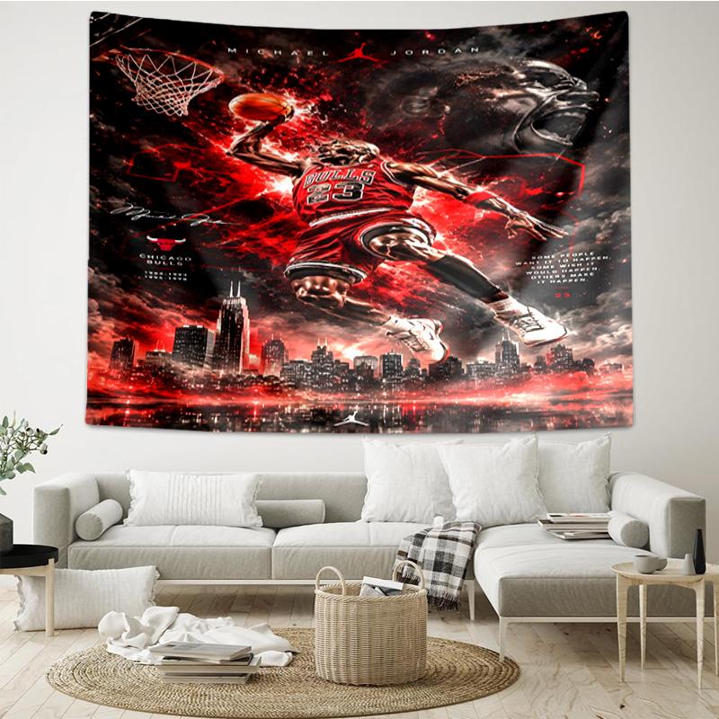 Michael Jordan Dunk Artwork Printed Tapestry, for Bedroom,Livingroom, dormitory, Large Wall Decor, Fabric Decor Fan Birthday Gifts