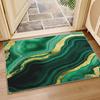 Luxury Green Malachite Gold Foil Marble Door Mat Non Slip Indoor Entrance Rug Modern Minimalist Home Decor Carpet