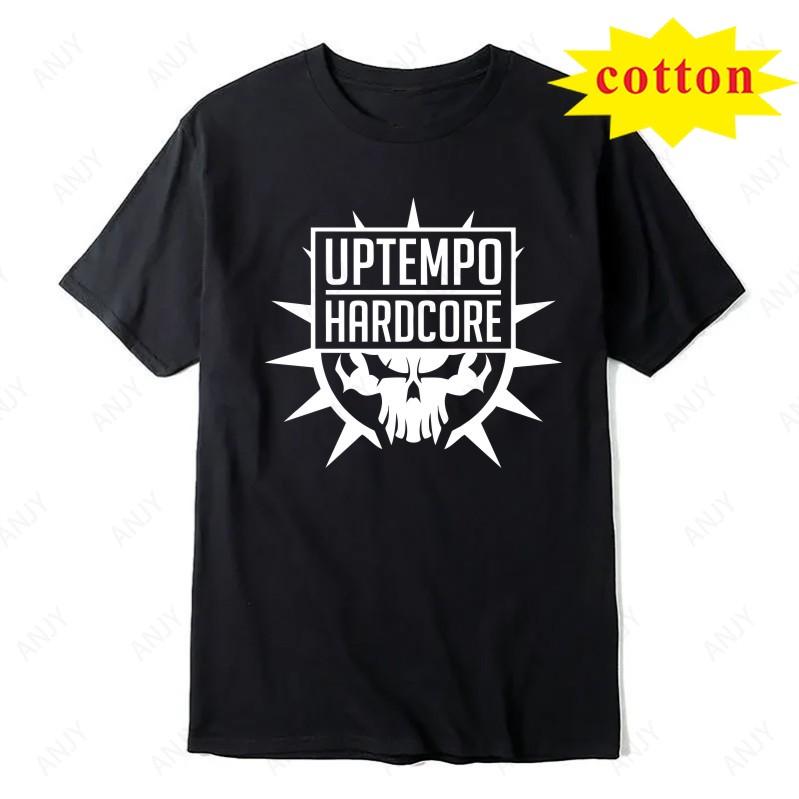 American Style Dark Uptempo Hardcore Records Printed Tshirt With Cool Rock Style Pure Cotton Round Neck Top