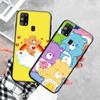 Black Case for Xiaomi Redmi 13C Note 9 iPhone XR 7 8 14 15 11 12 13 X XS Pro Max Samsung A25 S23 S24 FE Ultra Plus Care Bears