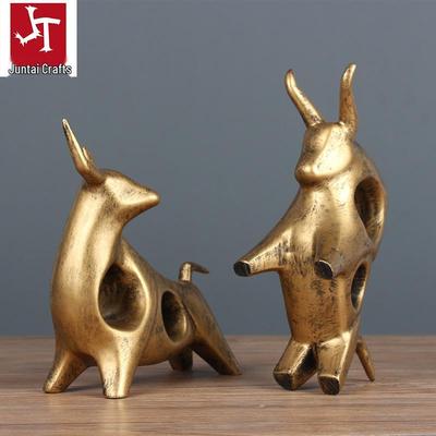 Стильная абстрактная фигурка коровы: Декор, привлекающий богатство, для гостиной, винного шкафа или офиса – Элегантный подарок на открытие