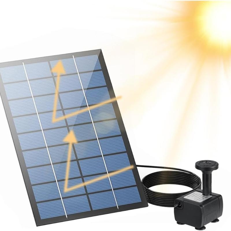 7V 1.5W Solar Powered Fountain Pumps Set With 8 Sprayed Head Fit for Garden Pond Bird Bath Decoration Water Circulation