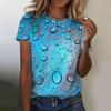 Summer Water Drops 3D Print T-Shirts Women Fashion Casual Short Sleeve T Shirt Y2k Harajuku Oversized Tees Tops Woman Clothing