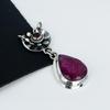 Kashmir Ruby Gemstone Pendant 925 Sterling Silver- Handmade Design, Everyday Wear Jewelry, Unique Red Garnet Pendant Mother's Day Gifts