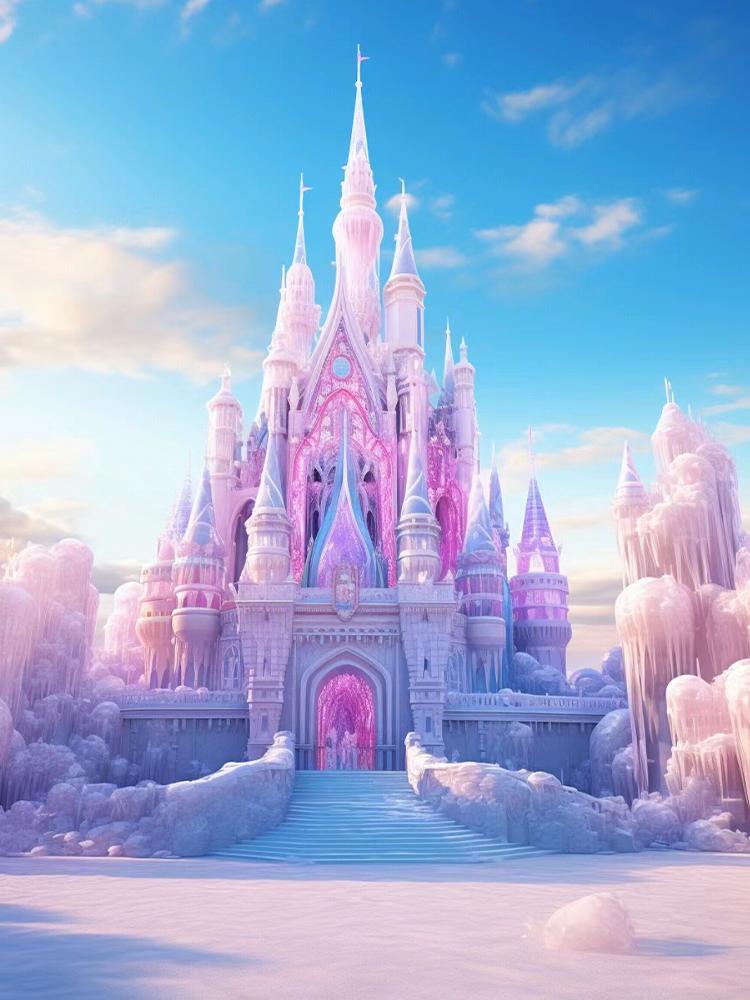 DIY 5D Полная круглая алмазная вышивка Замок Картина Дом Мозаика Вышивка крестом Пейзаж Зимняя картина Украшение