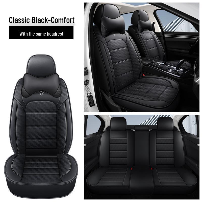 All-Season Nappa Leather Car Seat Cover - Universal Full Coverage Europese/Amerikaanse Design