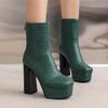 J/Женские короткие сапоги на высоком каблуке, сексуальные, в европейском и американском стиле, осень и зима, новые, водонепроницаемые, на толстом каблуке, ботинки Martin, большие размеры, женская обувь