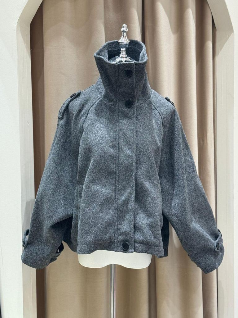 Женская однобортная commuter-куртка с воротником-стойкой - Европейская и американская осенне-зимняя коллекция 2025