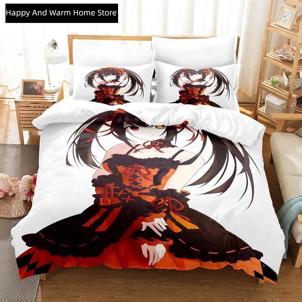 3D Аниме Кавай Молодые Девушки Date A Live IV Комплект Постельного Белья Односпальный Двуспальный Ful Quen Размеры King-Sized Размеры Комплект Постельного Белья Взрослые Люди Молодые Парни