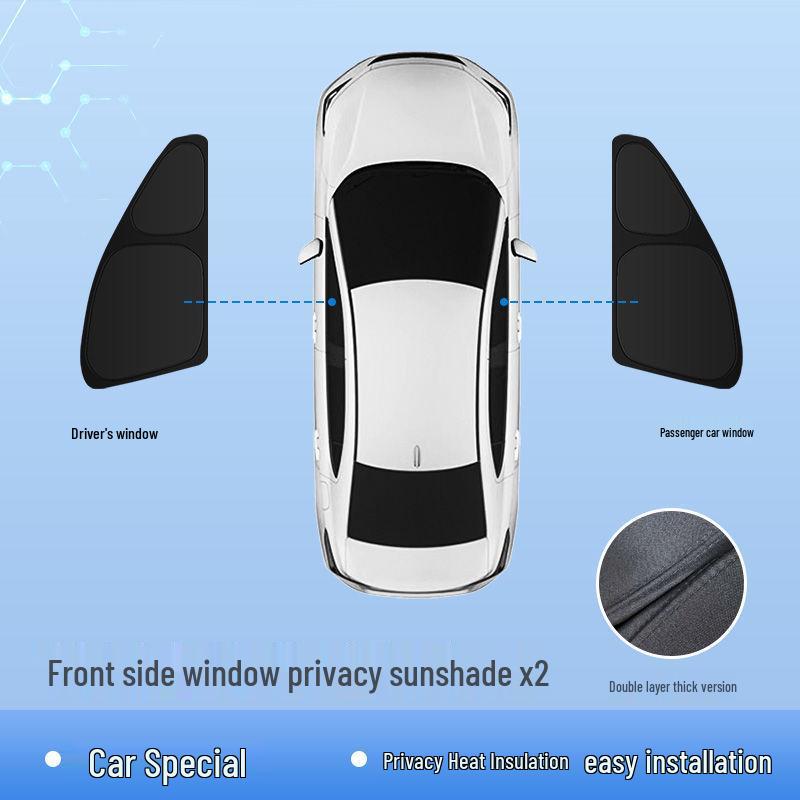 Шестиместная модель Tesla Model/Y Солнцезащитная шторка на лобовое стекло и затемняющая шторка для приватности, черная