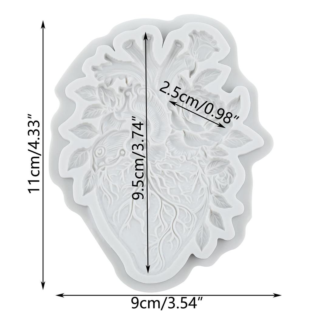 Силиконовая форма для человеческих органов Легкое Сердце Мозг Череп Скелет Формы для мастики Инструменты для украшения торта Топпер для кексов Конфеты Сахарная мастика Полимерная глина