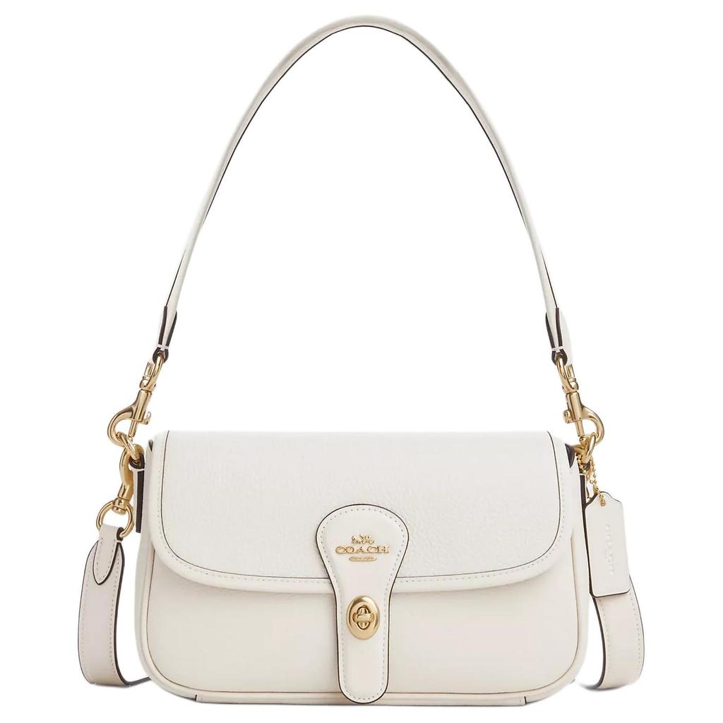 Coach Hadley 25 Metal Logo Turnlock Closure Leather Crossbody Shoulder Bag Medium Women bags White CY683-IMCHK