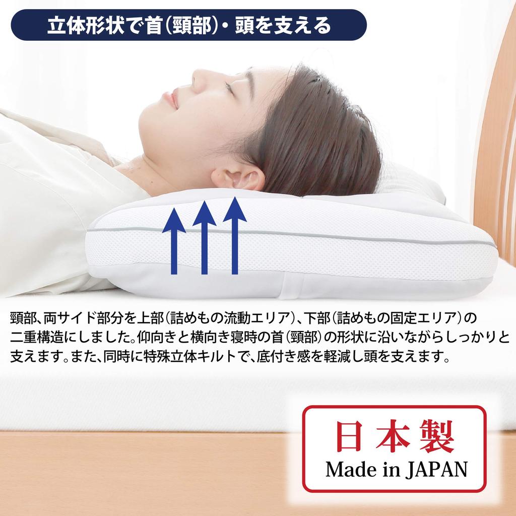 Структура nishikawa, которая поддерживает шею и 3D легко спать на вашей подушке по высоте, сделанная в Doctor 65 x 40 серая [Nishikawa] подушка,