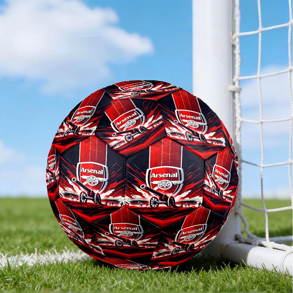 Arsenal Football Club Crest Printed Size 5 Soccer Balls, High-Quality, Anti-Slip, Protective Football, A Unique Gift , Birthdays, Christmas Gifts