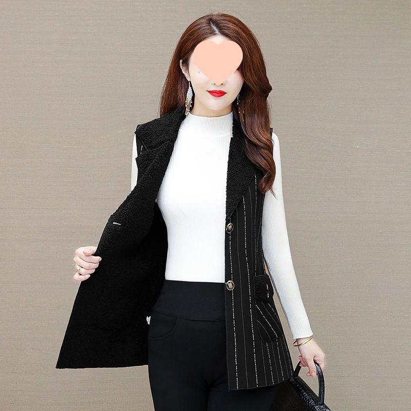 Флисовый жилет большого размера для женщин среднего и пожилого возраста - Стильный осенне-зимний костюмный воротник