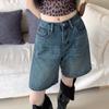 Wide Leg Denim Shorts Women All-match Denim Pants Trousers Chic Baggy Blue Jeans  Students