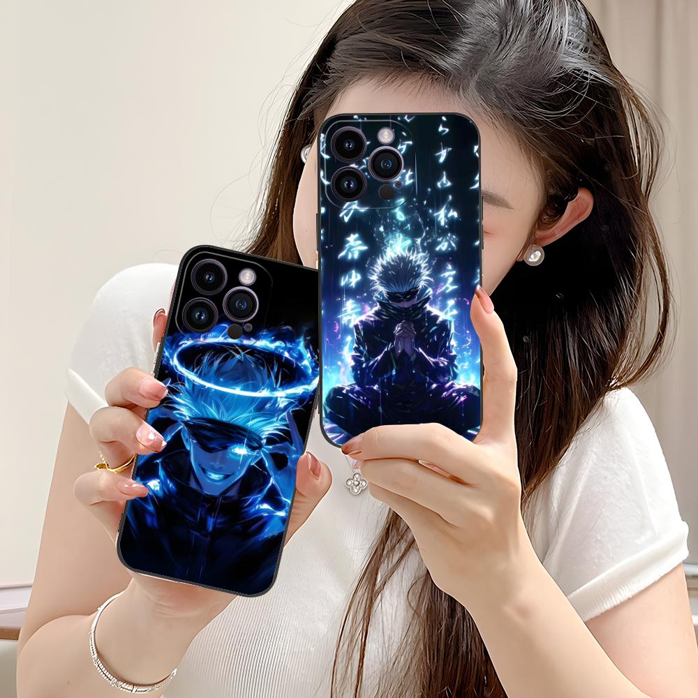 Чехол для телефона Jujutsu Kaisen Neon JJK для iPhone 16 15 14 13 12 11 X XR XS 8 7 Pro Max Plus Mini Цветная печать Чехол для мобильных телефонов
